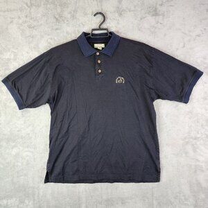 Mens Black Tommy Bahama Polo Shirt Ribbed Collar & Sleeves Golf Casual Size M